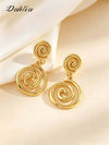 Gold Abstract Swirl Earrings