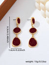 French Vintage Glazed Asymmetrical Geometric Earrings