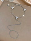 Four Leaf Clover Zirconia Finger Bracelet