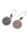 Vintage Carved Flower Dangle Earrings
