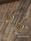 Vintage Inspired Geometric Metal Dangle Earrings