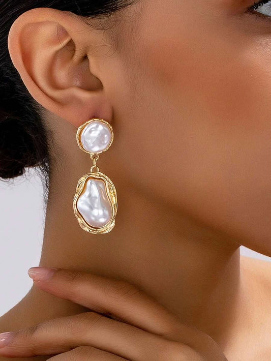 Baroque Pearl Asymmetrical Earrings