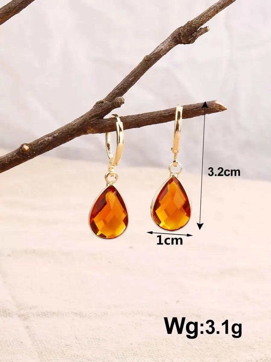 Copper Edged Water Drop Earrings