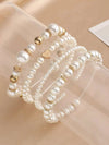 Faux Pearl Beaded Bracelet Set