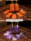 Natural Amethyst Square Pendant Earrings