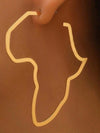 Exaggerated African Map Alloy Earrings