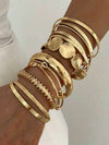 12pcs Gold Layered Bracelet