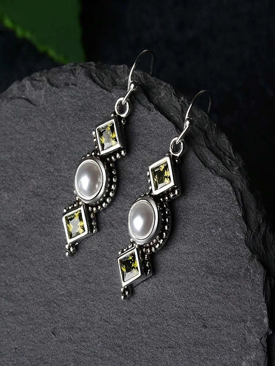 Vintage Asymmetric Geometric Drop Earrings