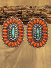 Western Style Turquoise Pendant Earrings
