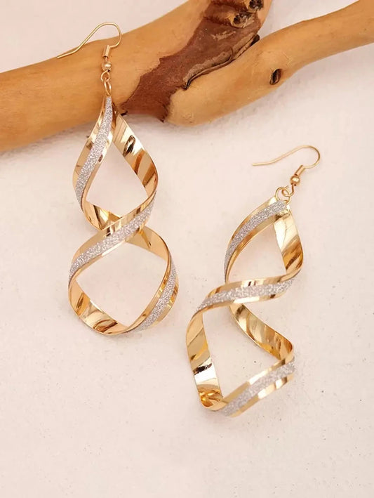 Vintage Twisted Textured Hoop Earrings