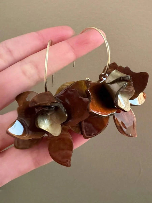 Vintage Floral Acrylic Earrings