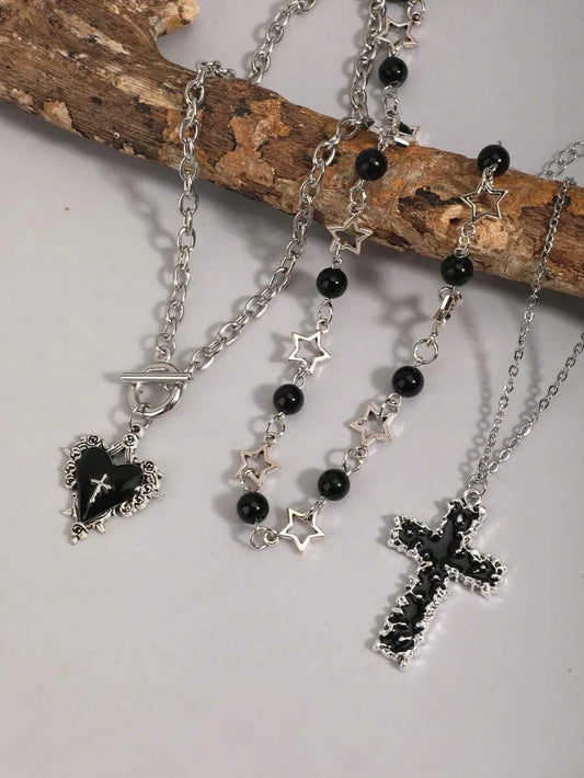 Vintage Gothic Thorn Rose Choker Set