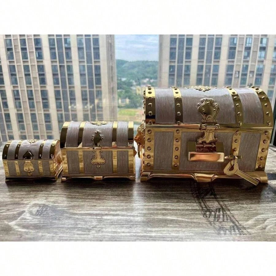 Vintage Metal Jewelry Chest