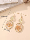 Dried Flower Resin Oval Earrings