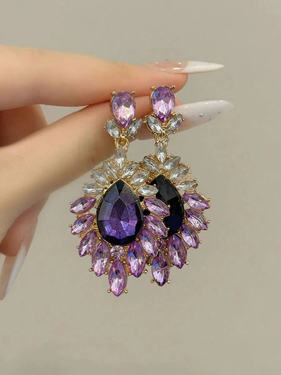 Retro Colorful Flower Stud Earrings