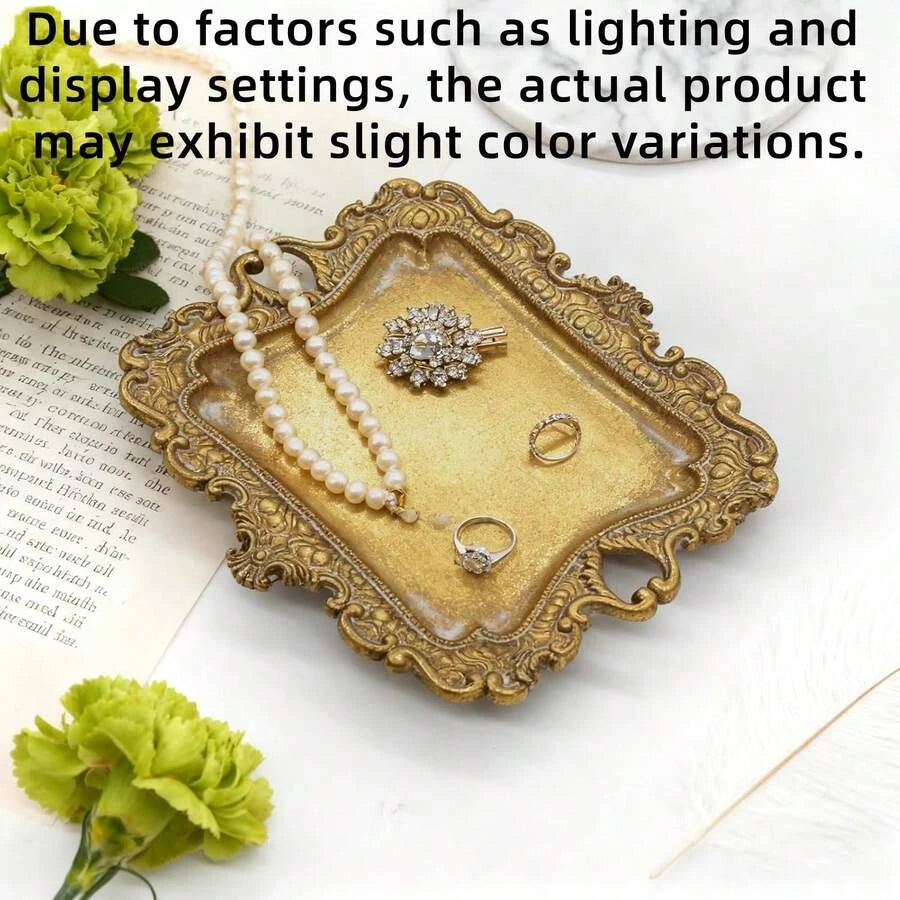 Vintage Gold Jewelry Tray