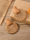 European Boho Rattan Drop Earrings