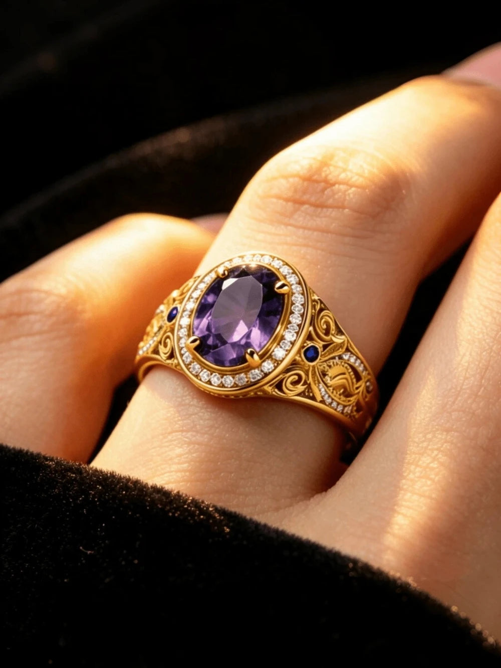 Oval Copper Promise Ring Set